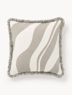 Copricuscino jacquard con frange Rui