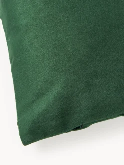 Copricuscino in velluto verde scuro con motivo strutturato Leyla