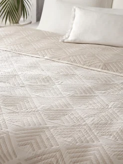 Copriletto jacquard con motivo grafico Milano
