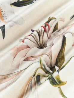 Copripiumino in raso di cotone con stampa floreale Flori