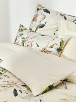 Copripiumino in raso di cotone con stampa floreale Flori