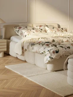Copripiumino in raso di cotone con stampa floreale Flori