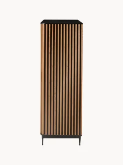 Credenza alta con anta scorrevole e frontale scanalato Linea