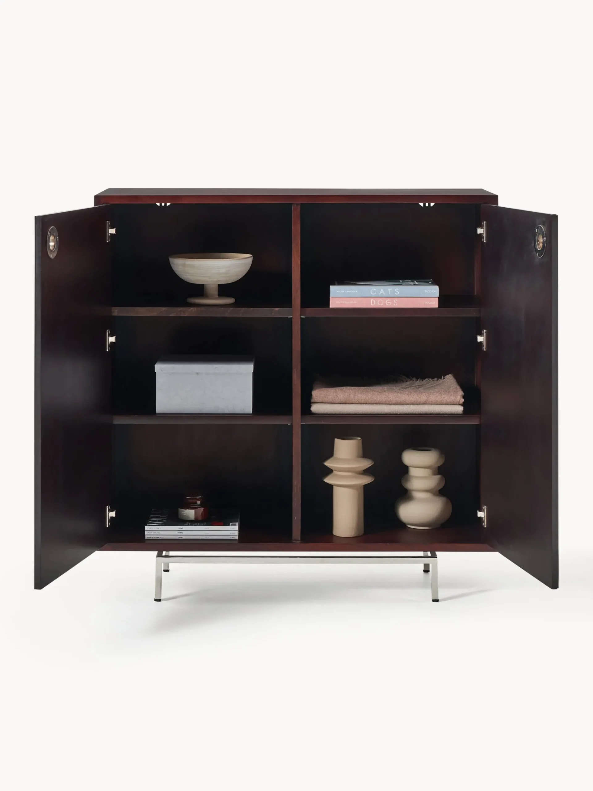 Credenza alta con ante in vetro a specchio Scarlett