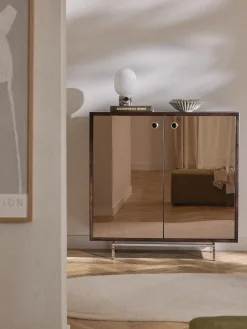 Credenza alta con ante in vetro a specchio Scarlett