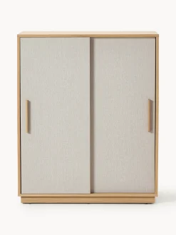 Credenza alta in legno con frontale imbottito Wisp