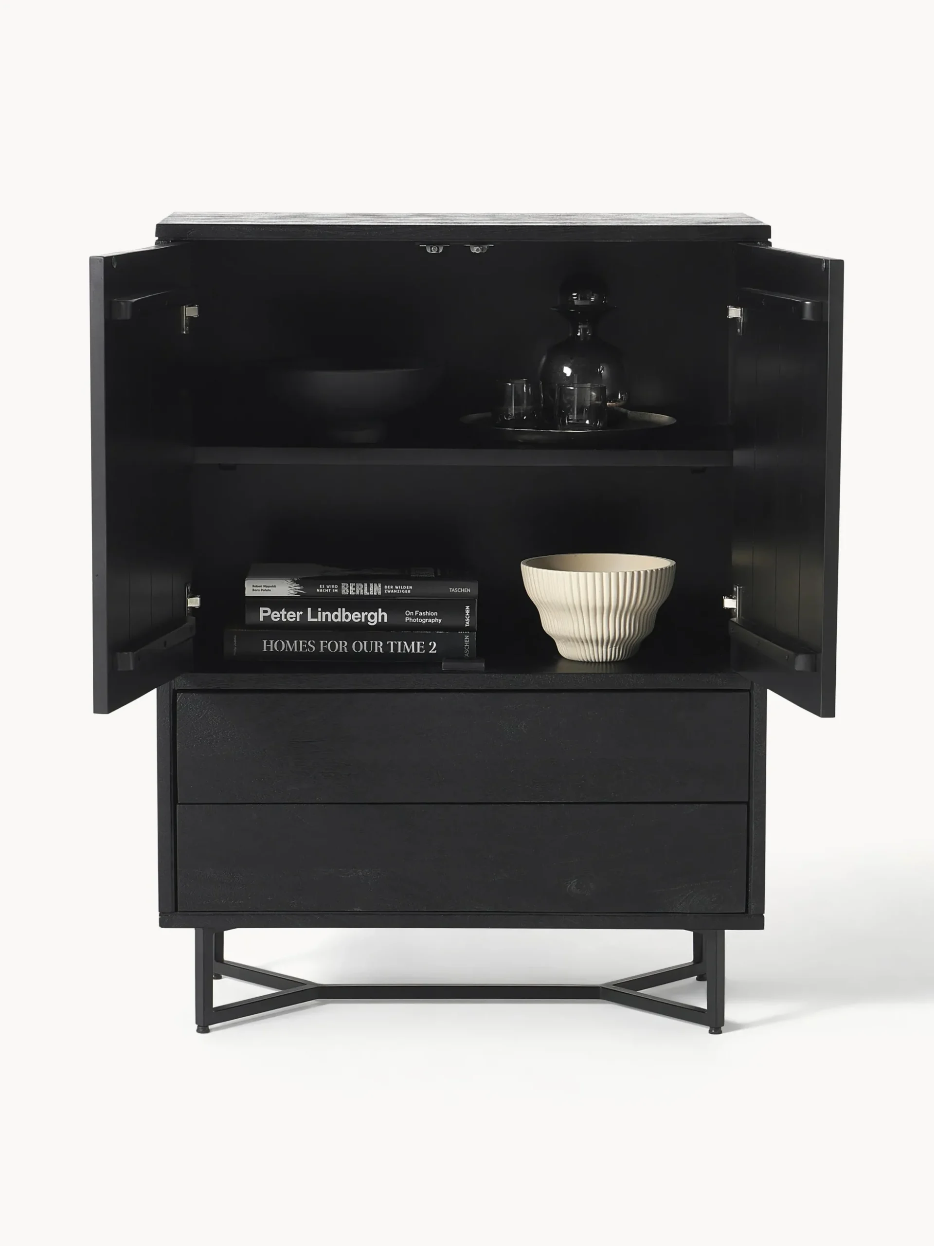Credenza alta in legno di mango Luca