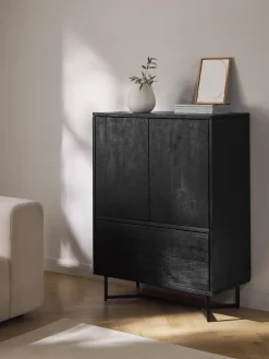 Credenza alta in legno di mango Luca