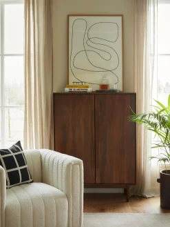 Credenza alta in legno di mango Paul