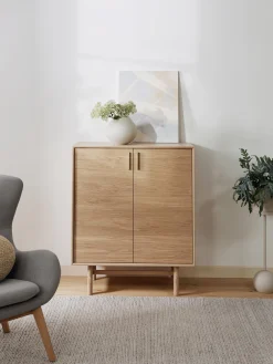 Credenza alta in legno di quercia Diana