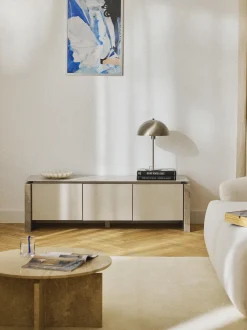 Credenza bassa in marmo e metallo Bruce