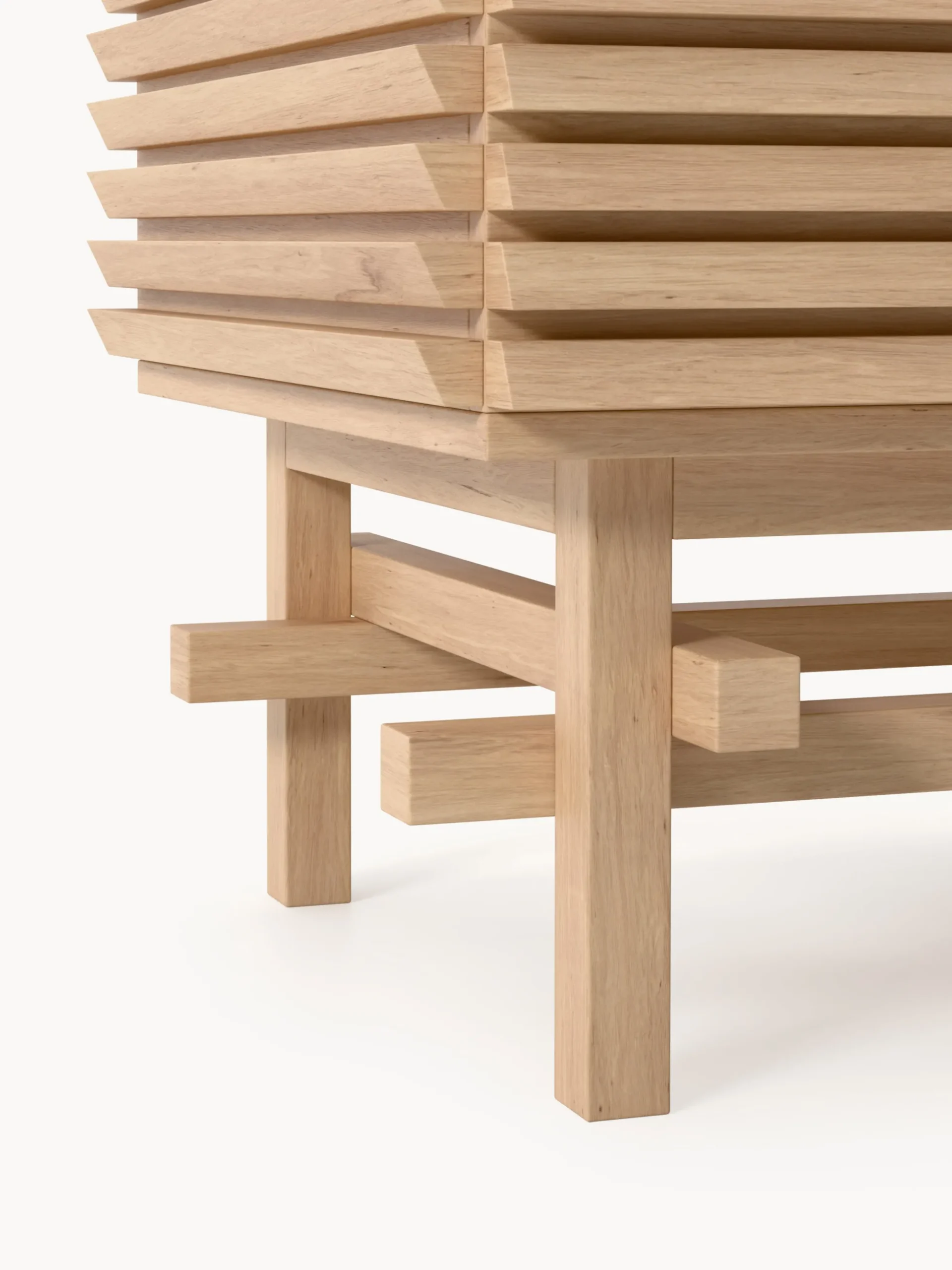 Credenza bassa piccola in legno di quercia Pierce
