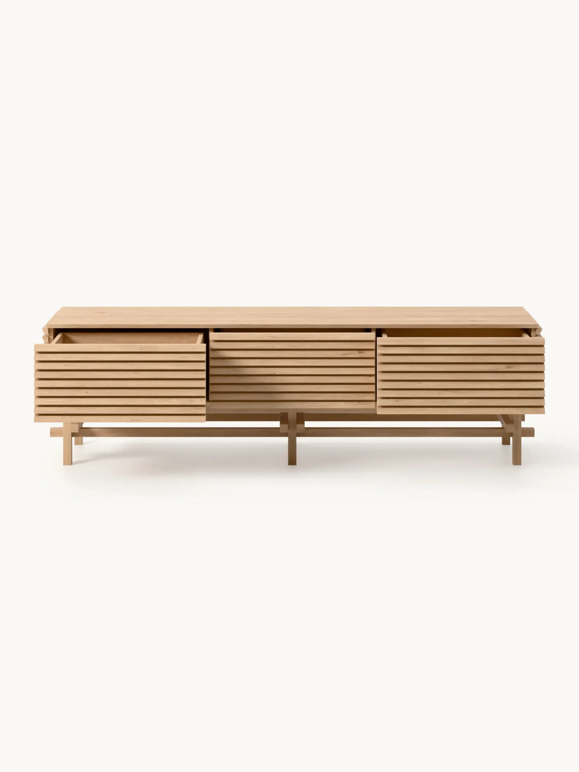 Credenza bassa piccola in legno di quercia Pierce