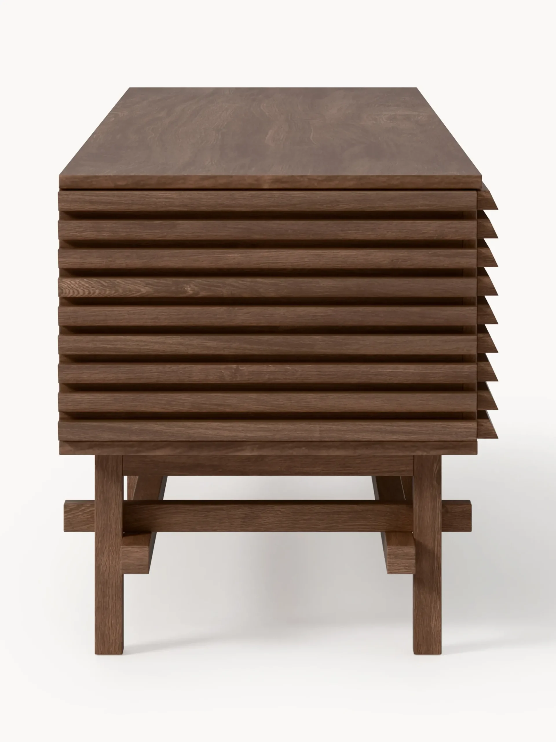 Credenza bassa piccola in legno di quercia Pierce