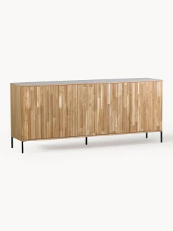 Credenza con frontale in legno di frassino scanalato Avourio