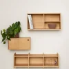 Credenza da parete in legno di quercia con motivo spina di pesce Herringbone