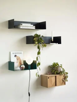 Credenza da parete in legno di quercia con motivo spina di pesce Herringbone