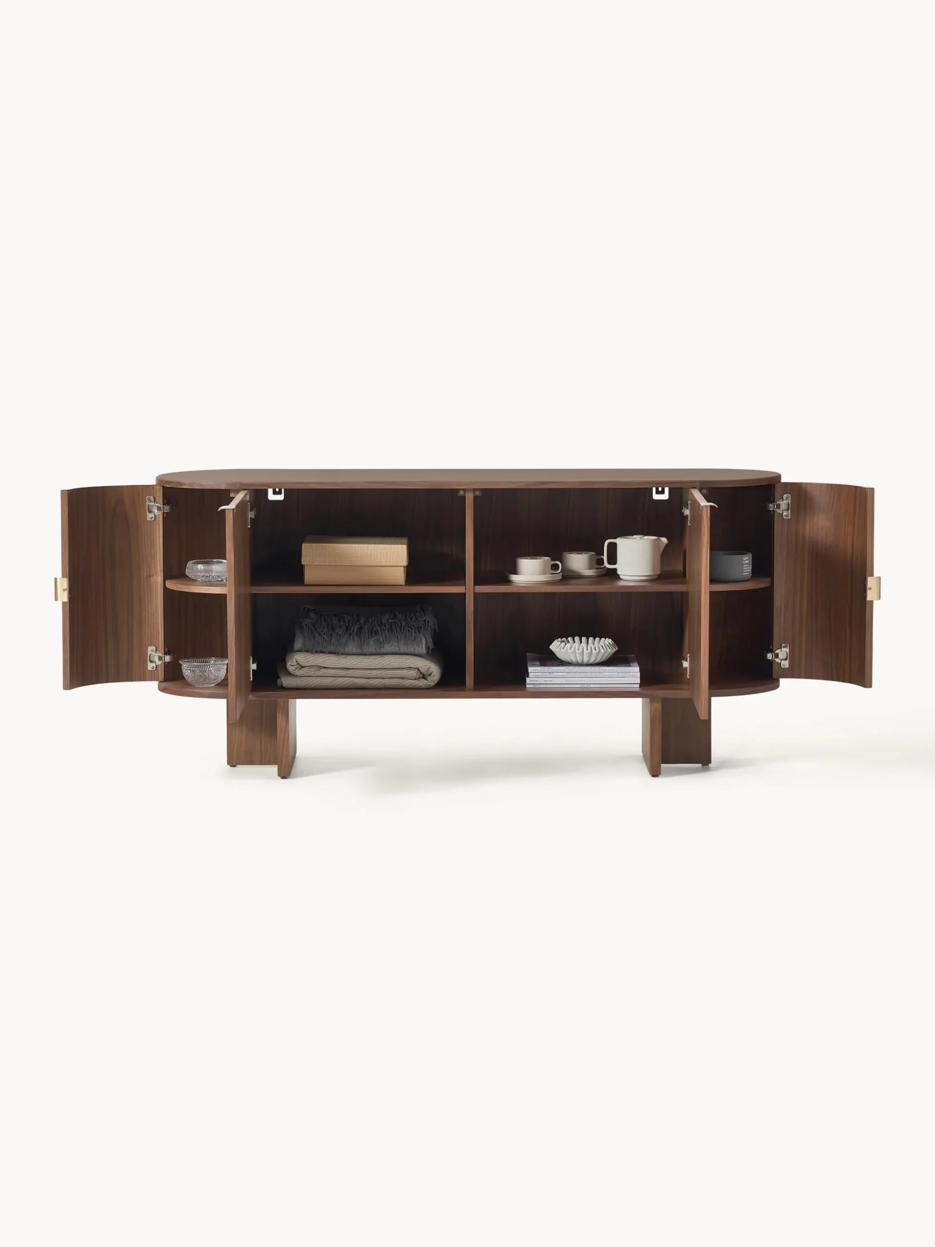 Credenza in legno con angoli arrotondati Zumi