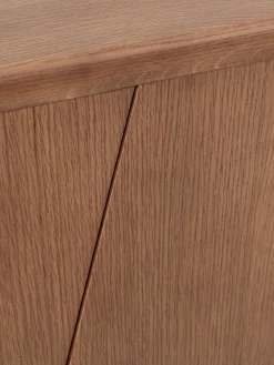 Credenza in legno con gambe in marmo Emperador Tundra