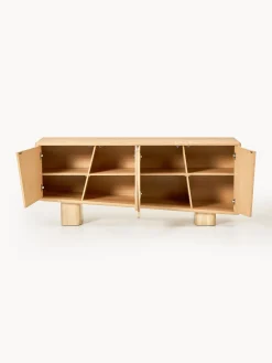 Credenza in legno con gambe in travertino Tundra