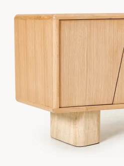 Credenza in legno con gambe in travertino Tundra