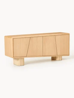 Credenza in legno con gambe in travertino Tundra