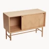 Credenza in legno di quercia con motivo spina di pesce Herringbone