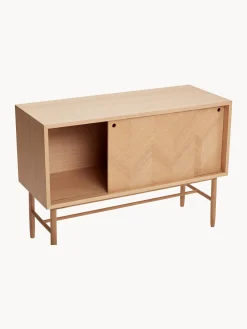 Credenza in legno di quercia con motivo spina di pesce Herringbone