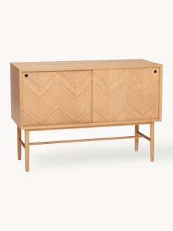 Credenza in legno di quercia con motivo spina di pesce Herringbone