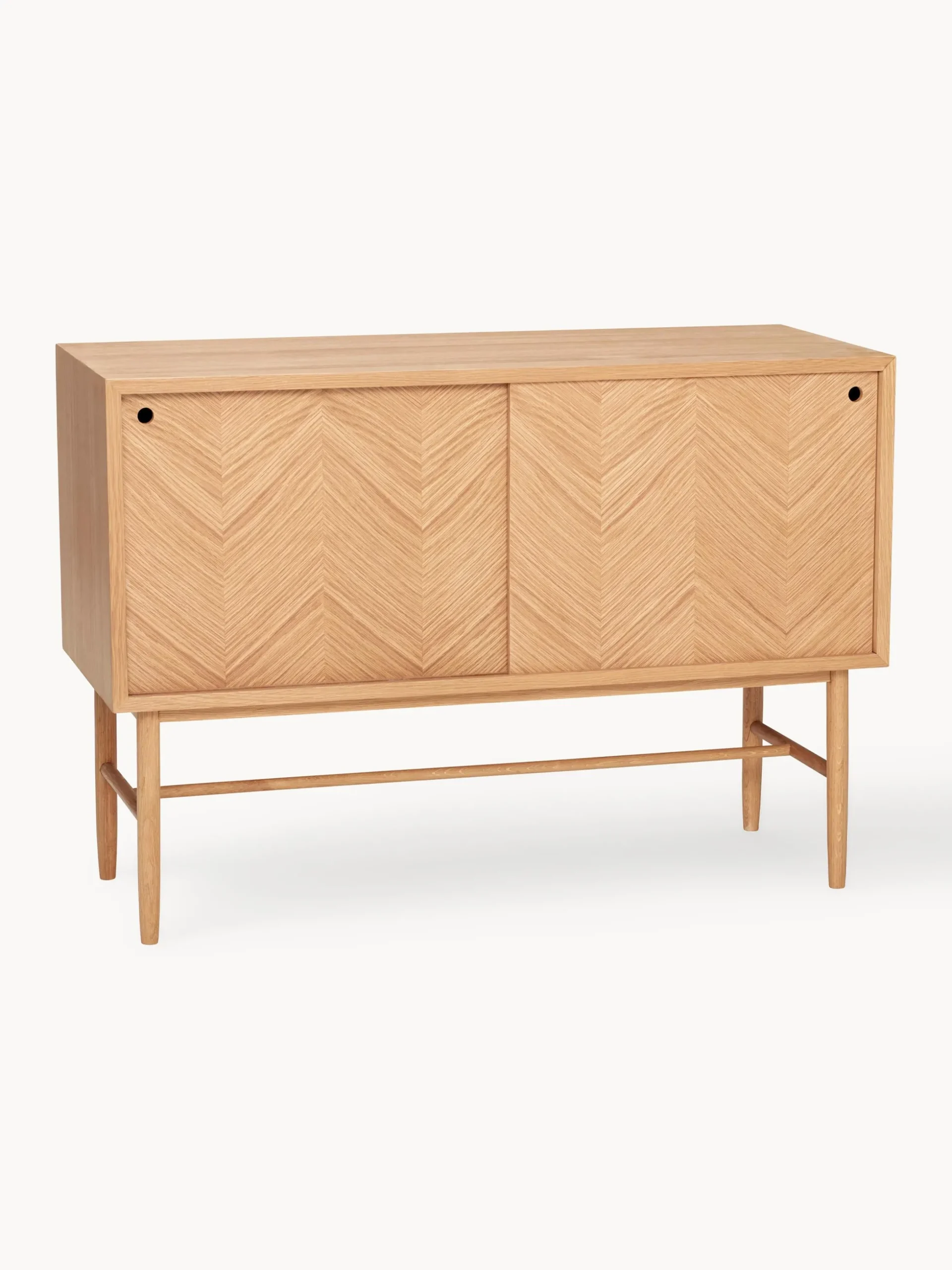 Credenza in legno di quercia con motivo spina di pesce Herringbone