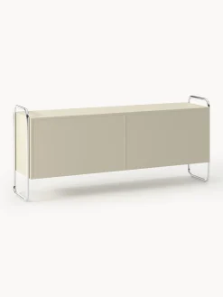 Credenza in metallo con frontale in vetro Robyn