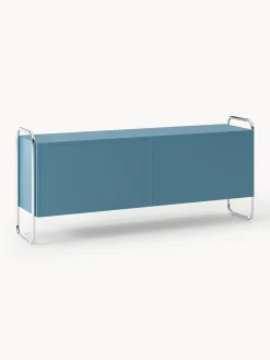 Credenza in metallo con frontale in vetro Robyn