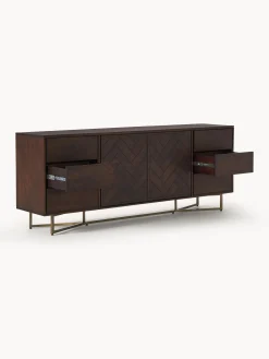 Credenza XL in legno di mango con motivo spina di pesce Luca