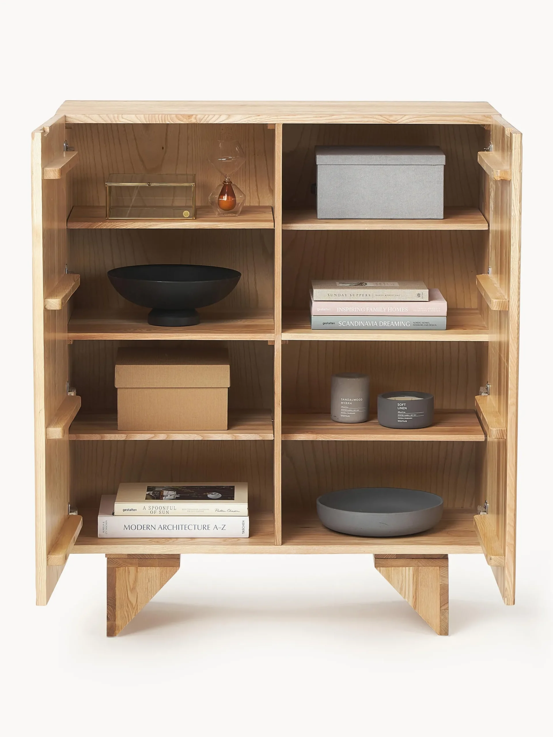 Credenza alta in legno di frassino Louis