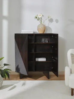 Credenza alta in legno di mango Louis