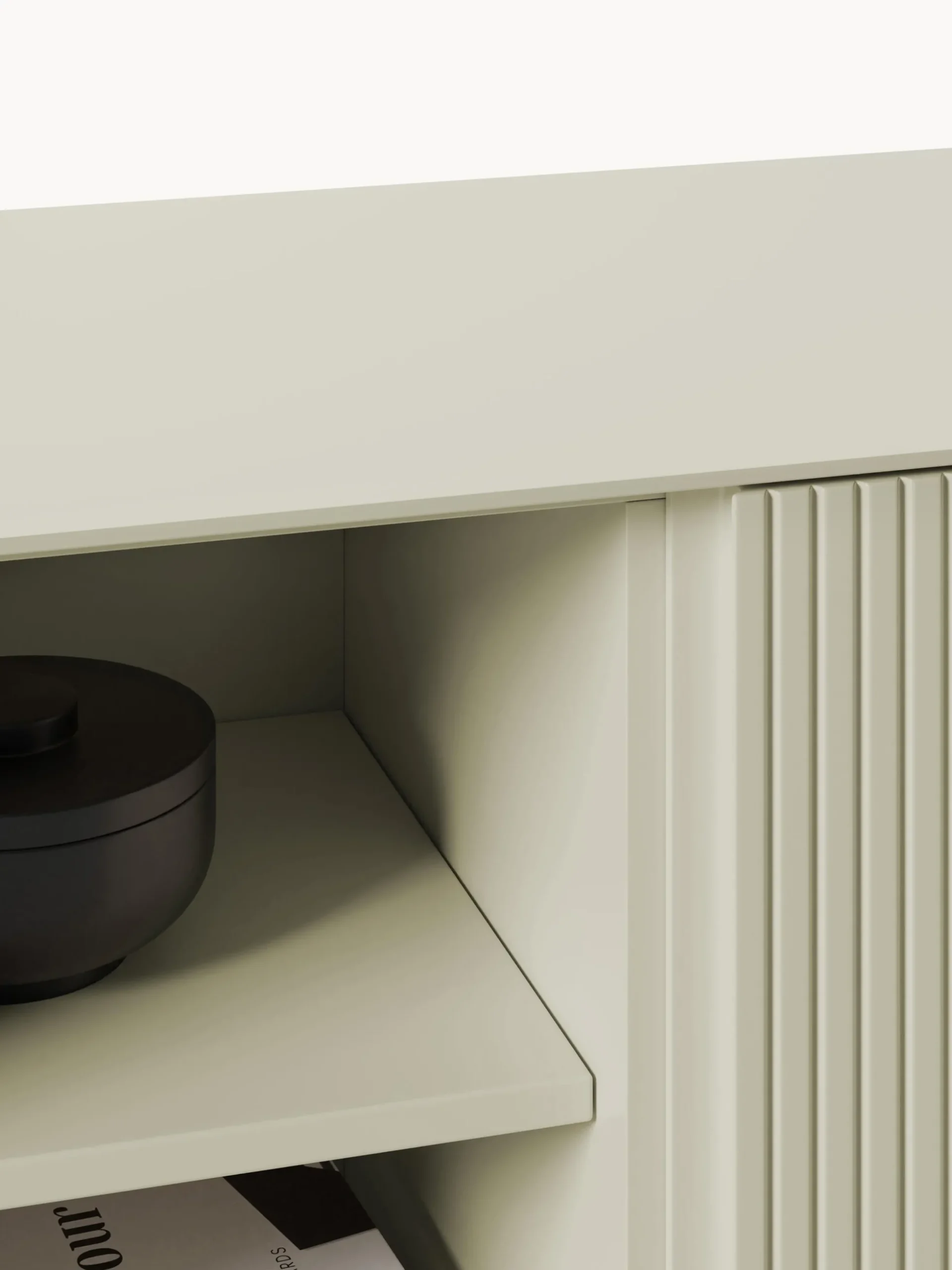Credenza bassa con fronte millerighe Shea