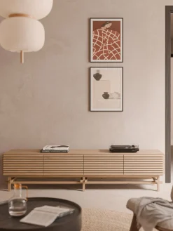 Credenza bassa grande in legno di quercia Pierce