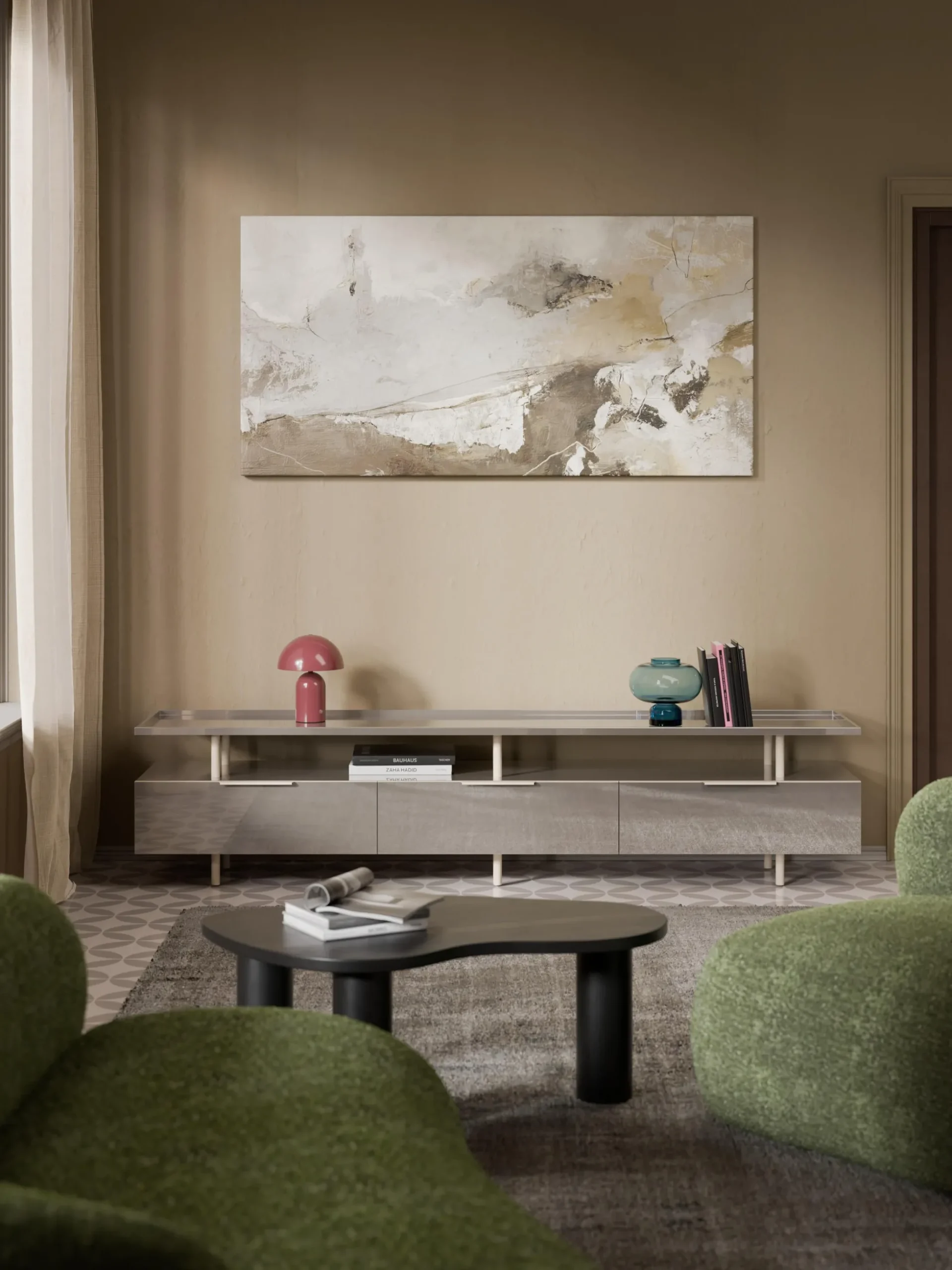Credenza bassa molto lucida Lennie