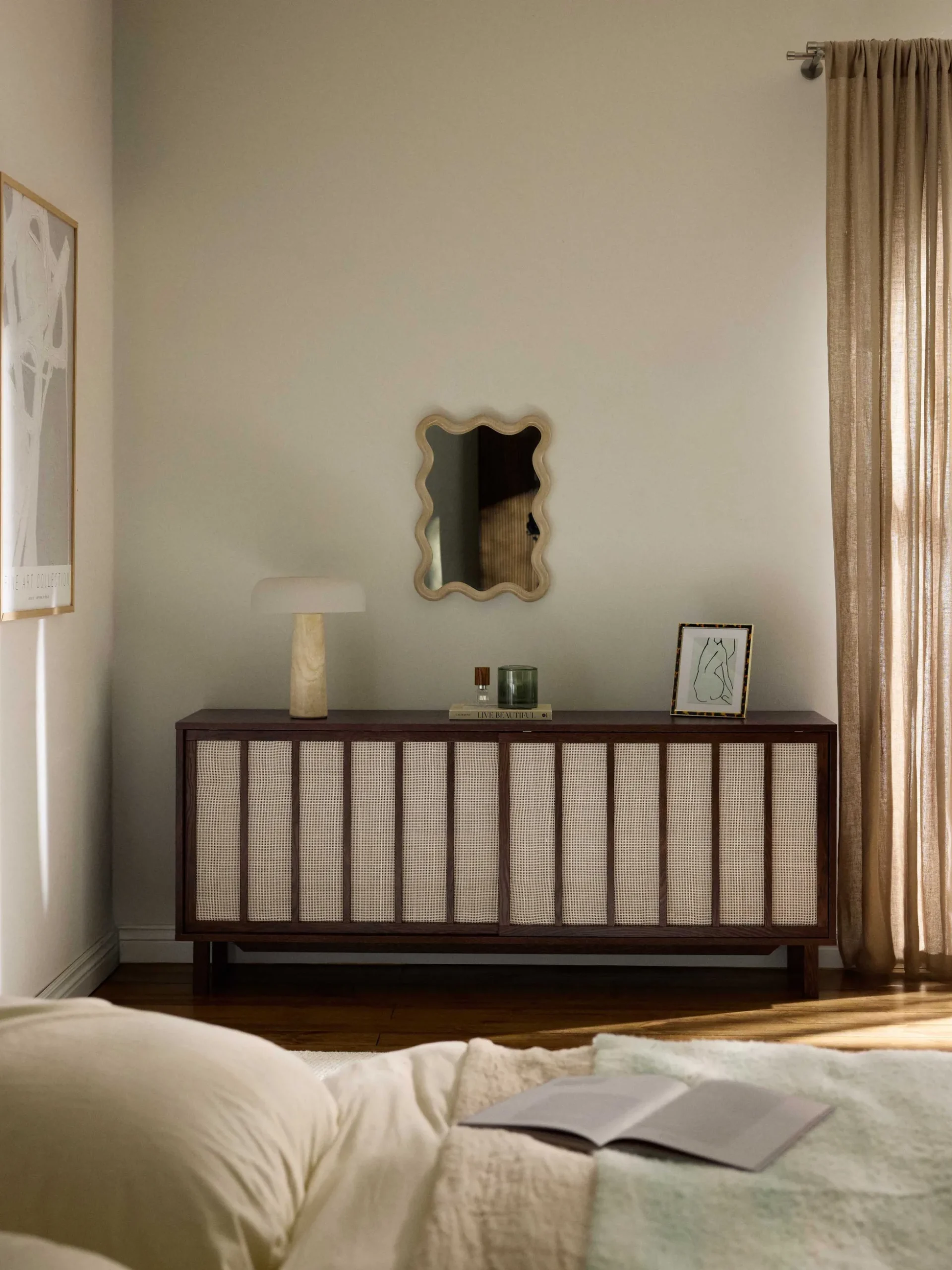 Credenza con frontali in rattan Echo