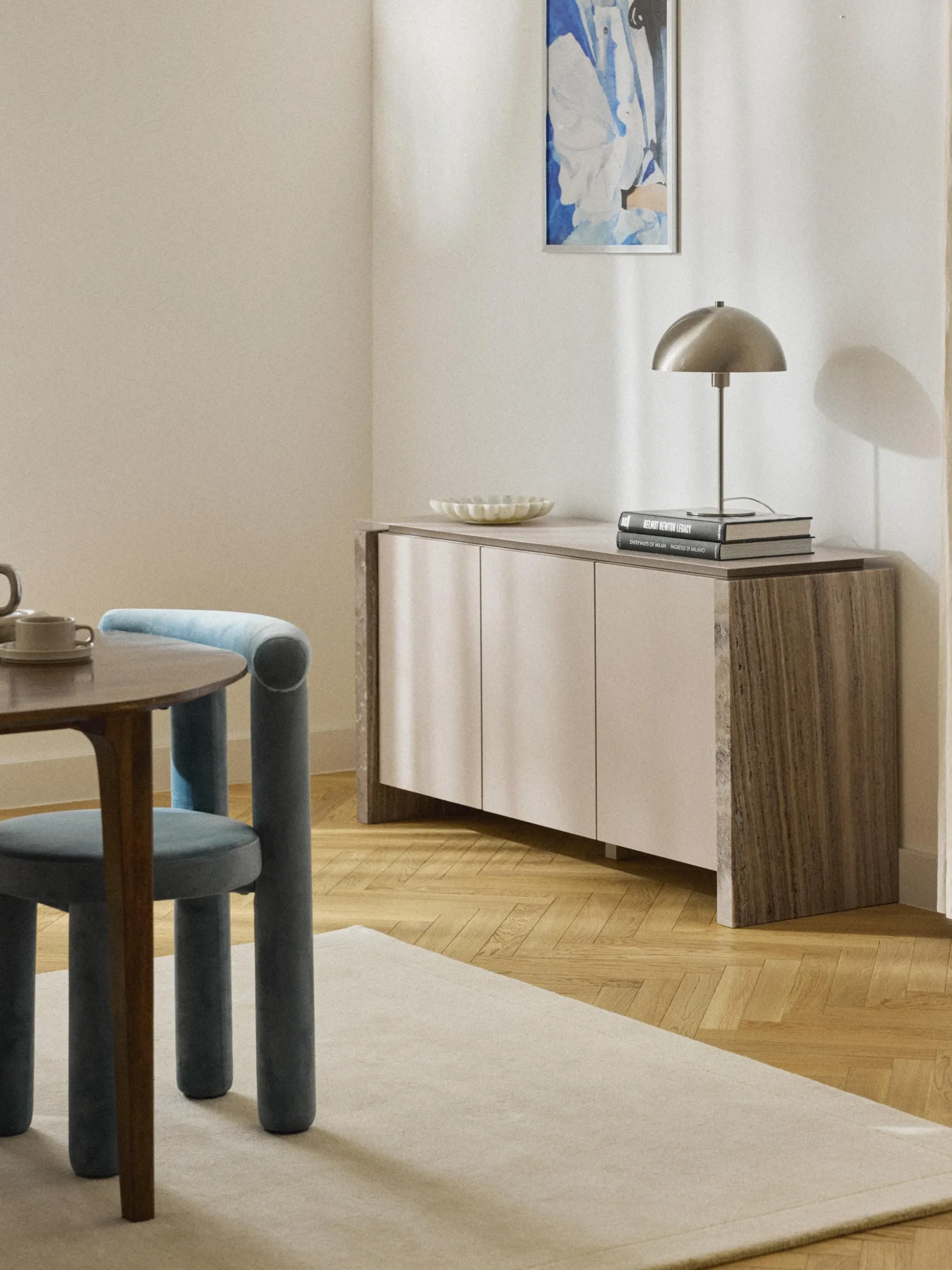 Credenza con gambe in marmo Bruce