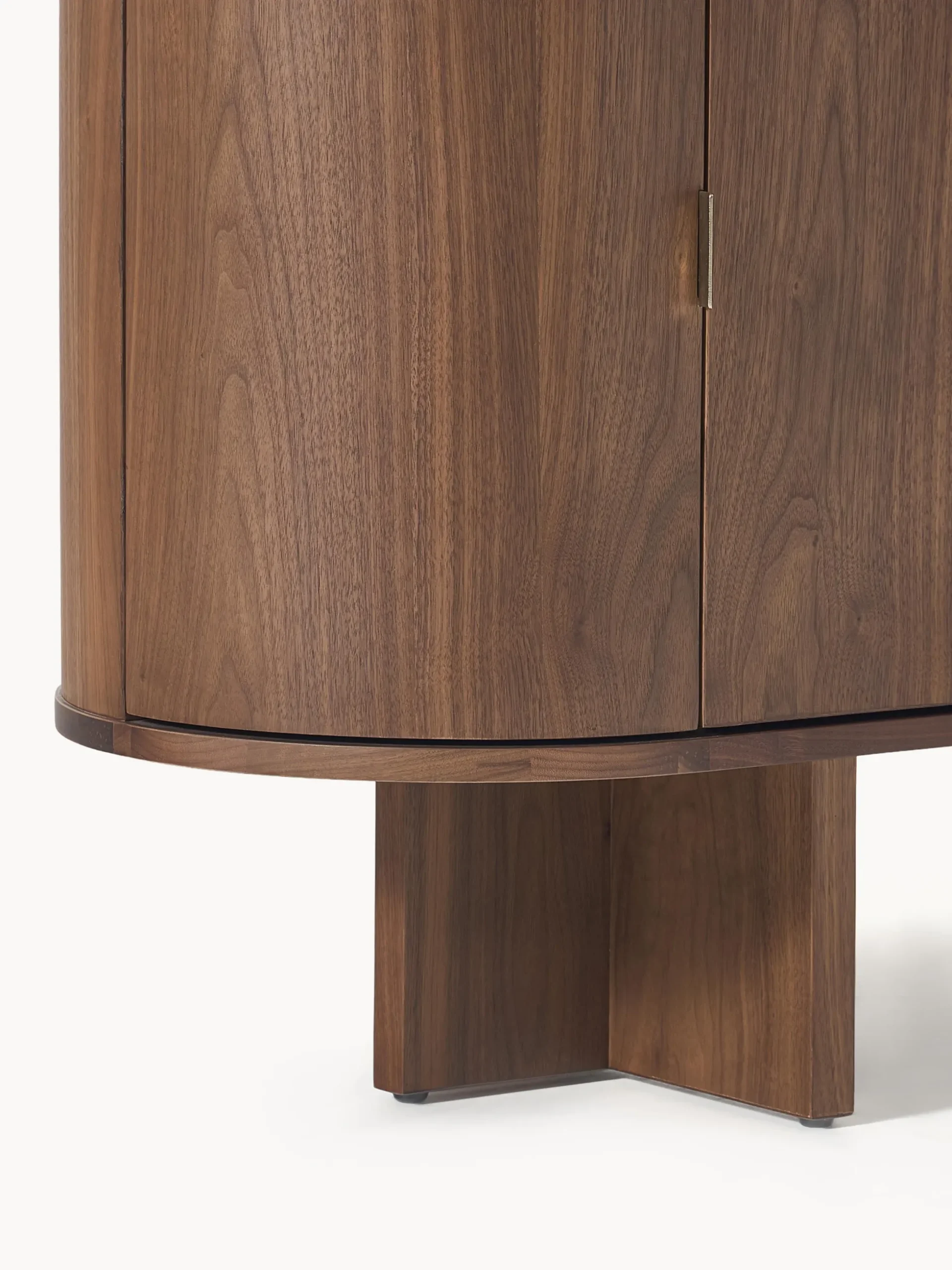 Credenza in legno con angoli arrotondati e piano in marmo Zumi