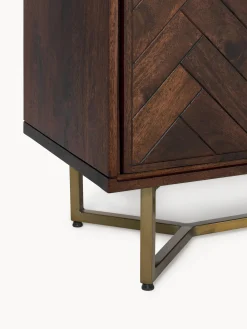 Credenza in legno di mango con motivo spina di pesce Luca