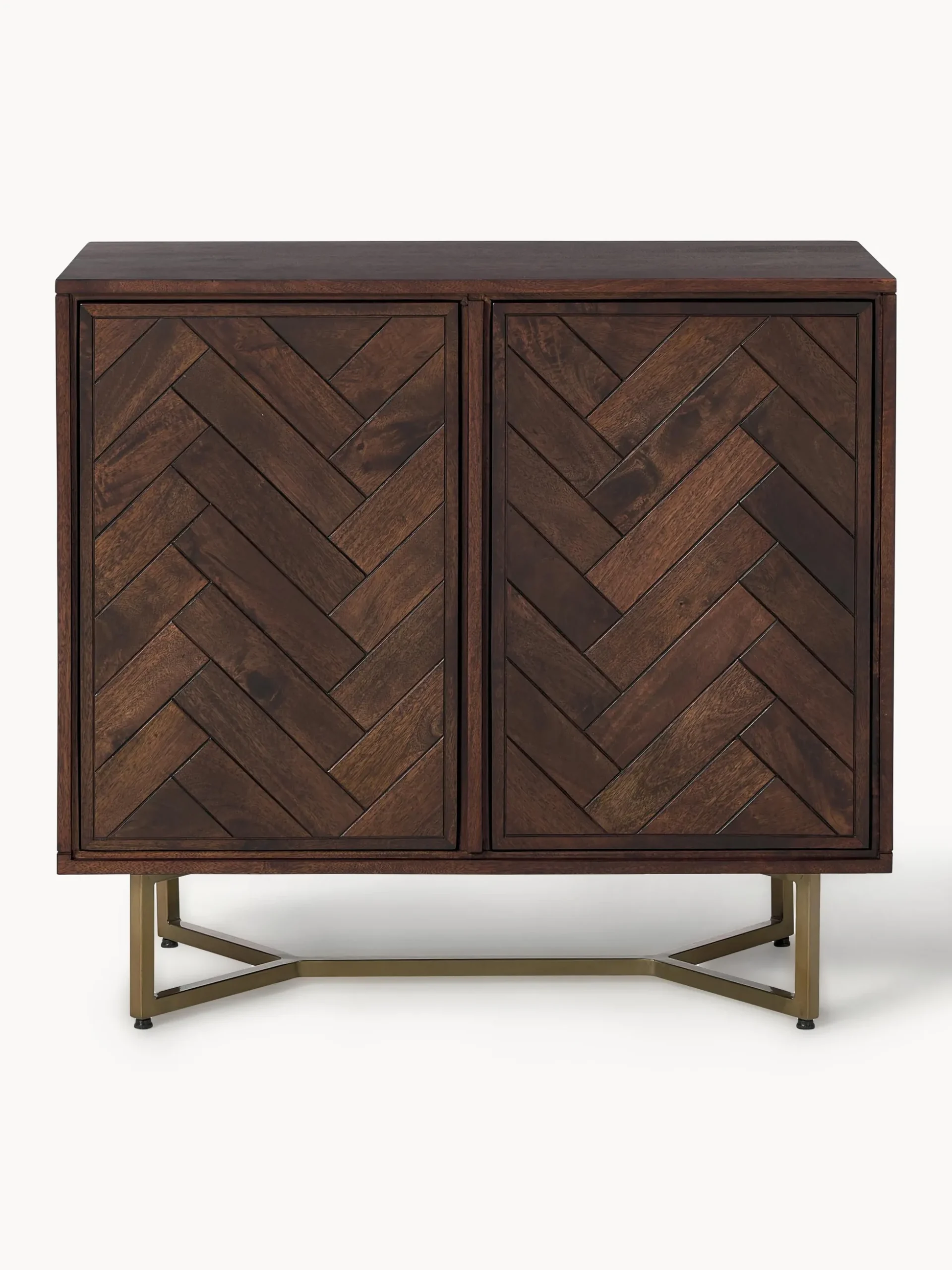 Credenza in legno di mango con motivo spina di pesce Luca