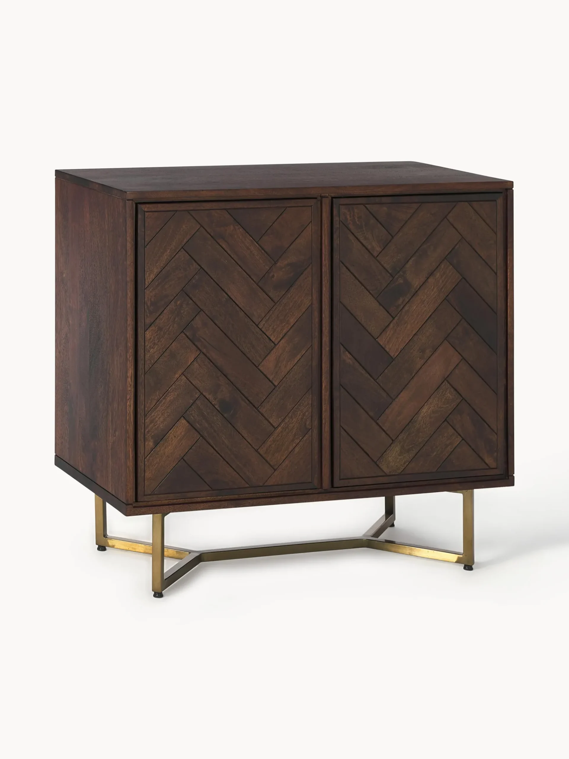 Credenza in legno di mango con motivo spina di pesce Luca
