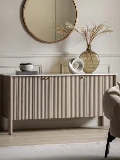 Credenza in legno di mango con piano in marmo Marmo