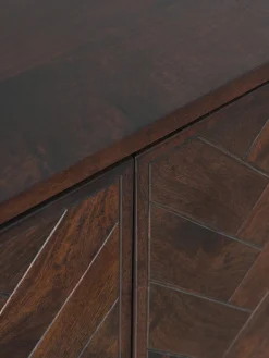 Credenza in legno di mango con motivo spina di pesce Luca