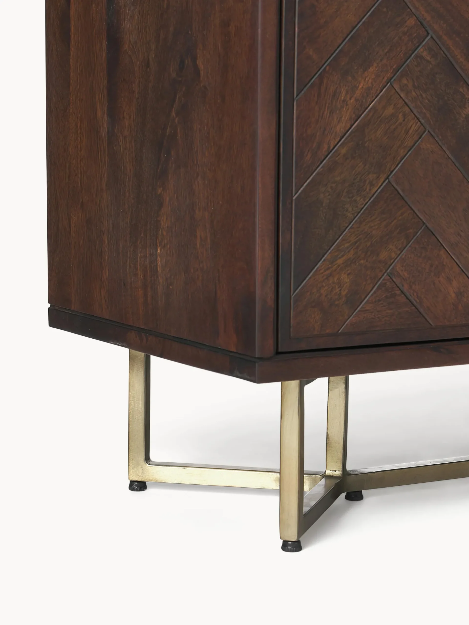Credenza in legno di mango con motivo spina di pesce Luca