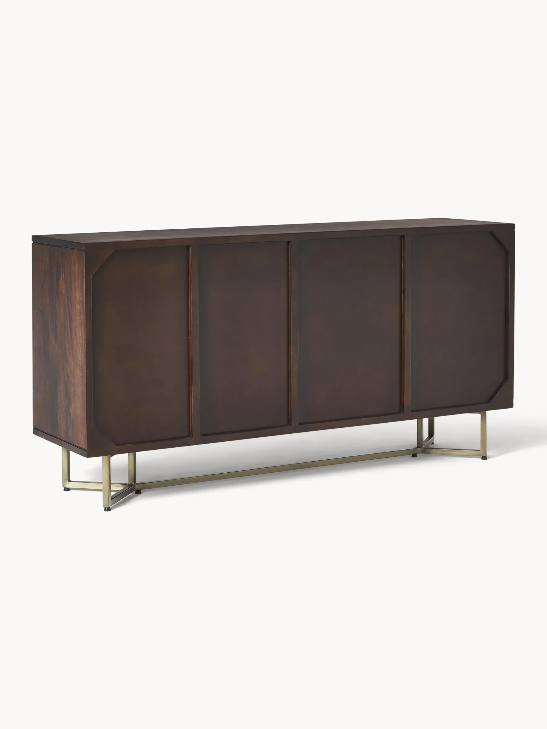 Credenza in legno di mango con motivo spina di pesce Luca