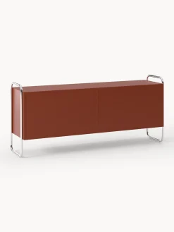 Credenza in metallo con frontale in vetro Robyn