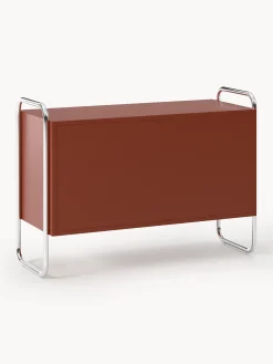Credenza in metallo con frontale in vetro Robyn